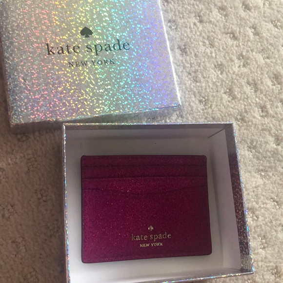 kate spade Handbags - Kate spade sparkly card holder pink fushia